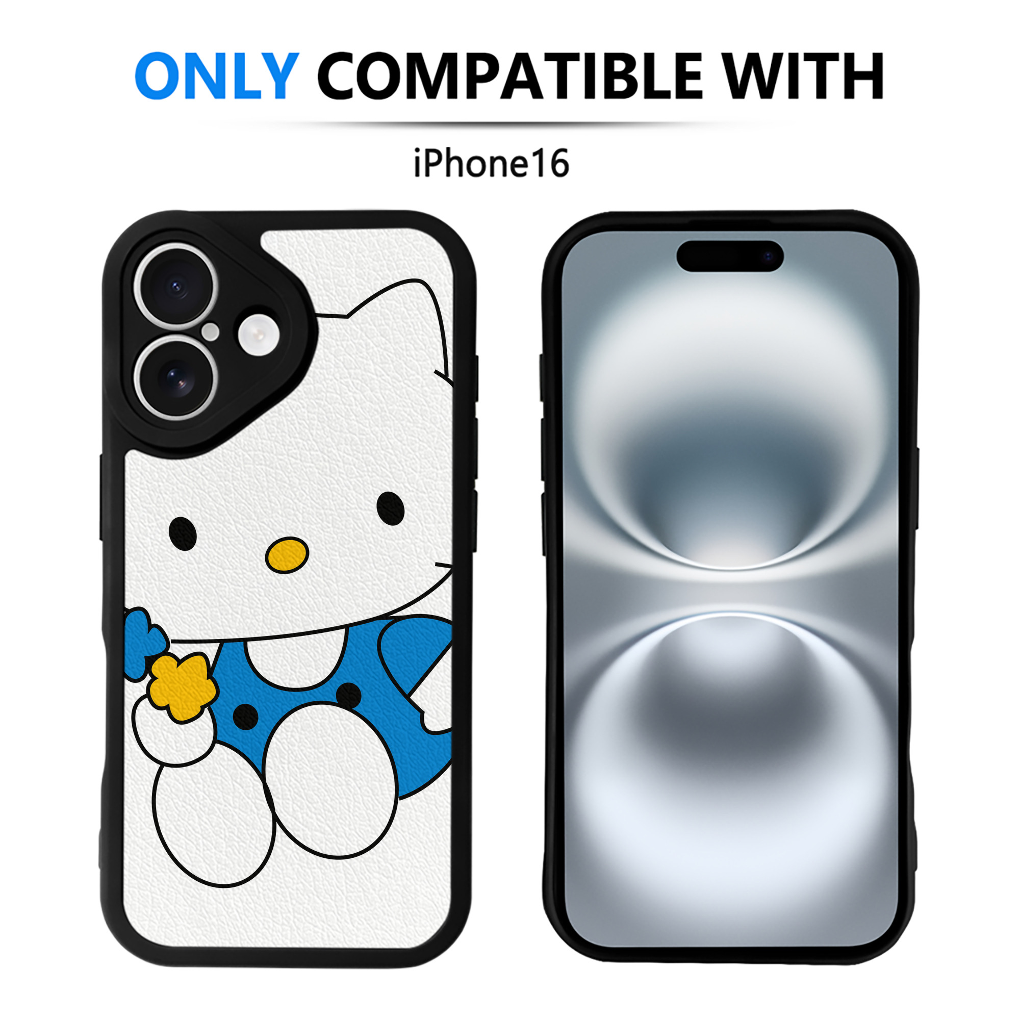 （画像用） Hello Kitty ハローキティ 【iPhone 16シリーズ対応】シリコンスマホケース（レザー調） 材質：シリコン